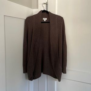 Market &Spruce Tabatha Waffle Knit cotton blend cocoon cardigan. Brown, size S